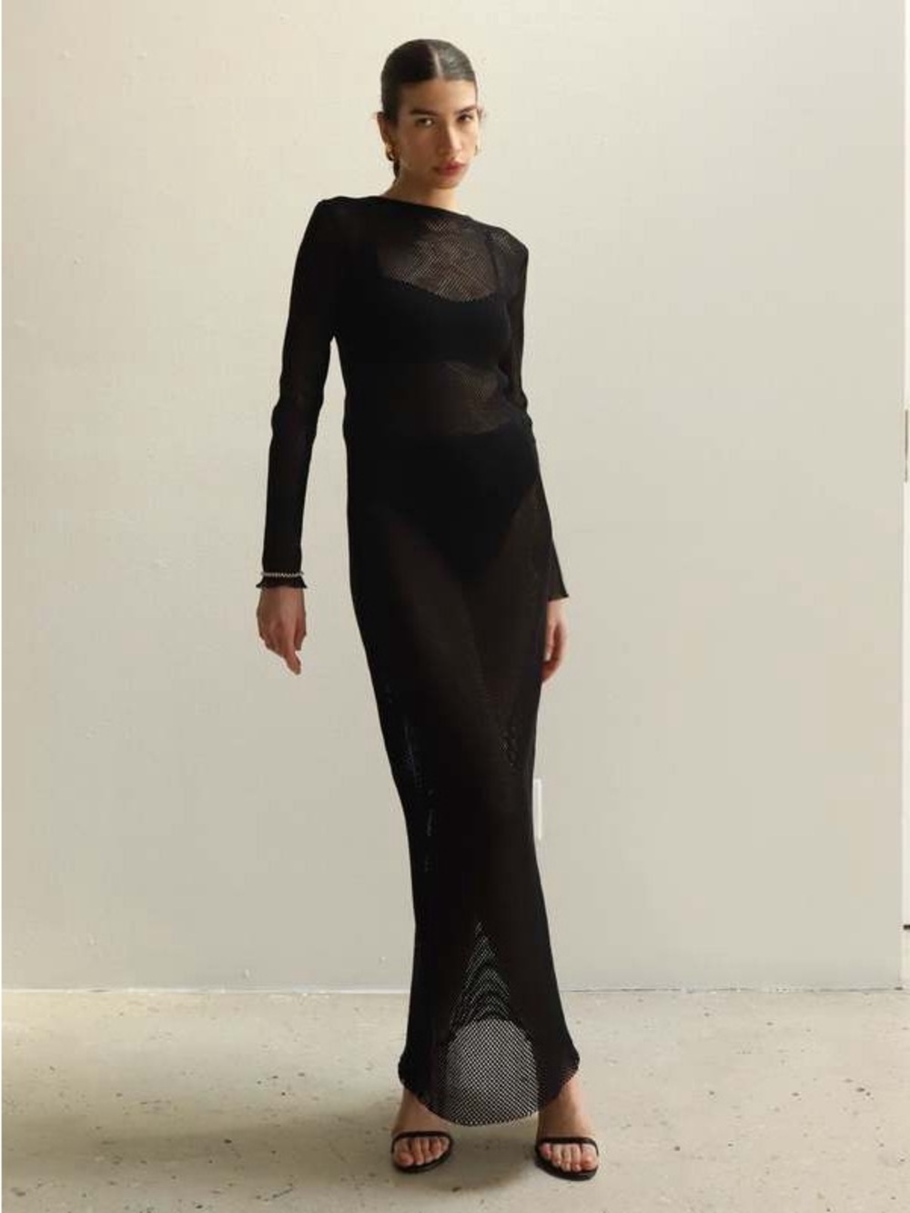 St. Agni Mesh Long Sleeve Dress